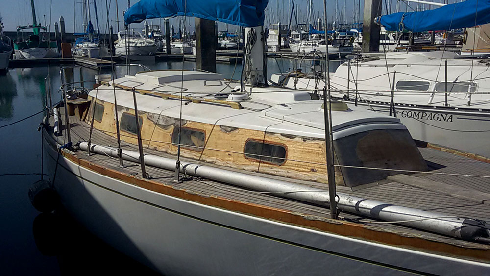 Hallberg-Rassy 33 Varnish Stripped